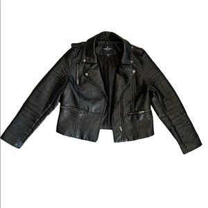 Beautiful black leather women’s biker jacket. American Eagle, Excellent quality!